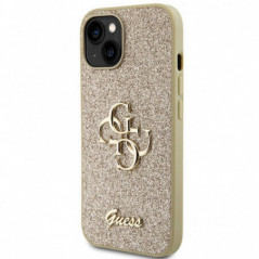 Kryt Guess Fixed Glitter Big 4G na Apple iPhone 15 Zlatý 