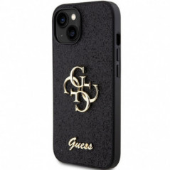 Kryt Guess Fixed Glitter Big 4G na Apple iPhone 15 Černý 