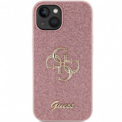 Kryt Guess Fixed Glitter Big 4G na Apple iPhone 15 Růžový 