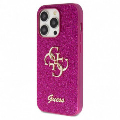 Kryt Guess Fixed Glitter Big 4G na Apple iPhone 15 Pro Fialový (Purple) 