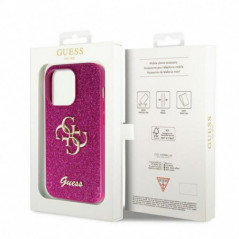 Kryt Guess Fixed Glitter Big 4G na Apple iPhone 15 Pro Fialový (Purple) 