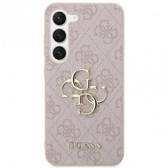 Kryt Guess Leather 4G Metal Logo na Samsung Galaxy S24 Růžový