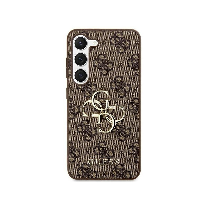 Kryt Guess Leather 4G Metal Logo na Samsung Galaxy S24 ULTRA Hnědý 