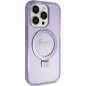 Kryt Guess Glitter Script Logo - Ring stand na Apple iPhone 15 Pro MagSAFE  Fialový (Purple) 