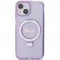 Kryt Guess Glitter Script Logo - Ring stand na Apple iPhone 15 MagSAFE  Fialový (Purple) 