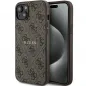 Kryt Guess Leather 4G Metal Logo na Apple iPhone 15 Plus Hnědý 