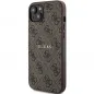 Kryt Guess Leather 4G Metal Logo na Apple iPhone 15 Plus Hnědý 