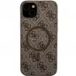 Kryt Guess Leather 4G Metal Logo na Apple iPhone 15 Plus Hnědý 