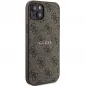 Kryt Guess Leather 4G Metal Logo na Apple iPhone 15 Plus Hnědý 