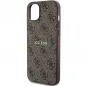 Kryt Guess Leather 4G Metal Logo na Apple iPhone 15 Plus Hnědý 