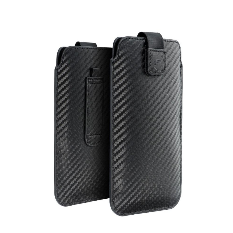 Univerzální pouzdro Pocket Carbon na Samsung Galaxy Xcover 5 Karbonový vzor  Černý 