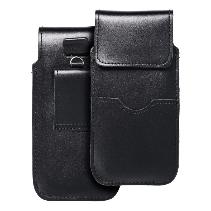 Univerzální pouzdro, Pouzdro na opasek ROYAL - Leather universal flap pocket na Apple iPhone 7 Černý 