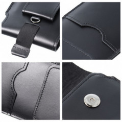 Univerzální pouzdro, Pouzdro na opasek ROYAL - Leather universal flap pocket na Apple iPhone 7 Černý 