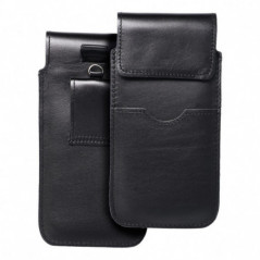 Univerzální pouzdro, Pouzdro na opasek ROYAL - Leather universal flap pocket na Samsung Galaxy A52 LTE Černý 