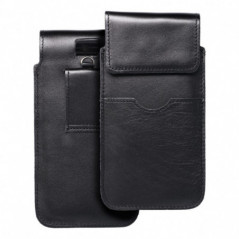 Univerzální pouzdro, Pouzdro na opasek ROYAL - Leather universal flap pocket na Samsung Galaxy A12 Černý