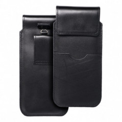 Univerzální pouzdro, Pouzdro na opasek ROYAL - Leather universal flap pocket na XIAOMI Redmi 12 Černý 