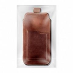 Univerzální pouzdro, Pouzdro na opasek ROYAL - Leather universal flap pocket na Oppo A98 5G Hnědý 