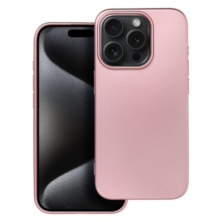 Kryt Metallic na Apple iPhone 15 Pro Růžový