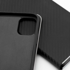 Peněženkové pouzdro LUNA Book Carbon na Apple iPhone 16 Pro Max Uhlíkové vlákno, Elegantní  Černý