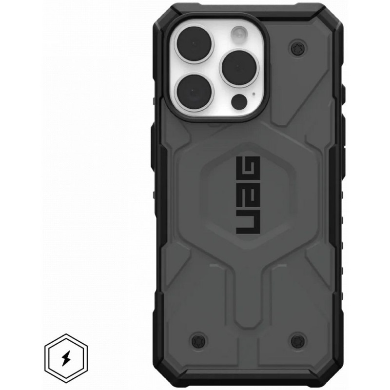 Kryt Urban Armor Gear Pathfinder na Apple iPhone 16 Pro Prémiové pouzdro  MagSAFE  Stříbrný