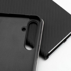 Peněženkové pouzdro LUNA Book Carbon na Samsung Galaxy A36 Uhlíkové vlákno, Elegantní  Černý