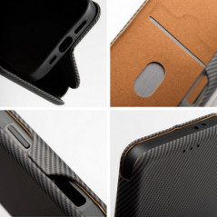 Peněženkové pouzdro FOLIO Side Magnet na XIAOMI Redmi 14C Elegantní, Karbonový vzor  Šedý