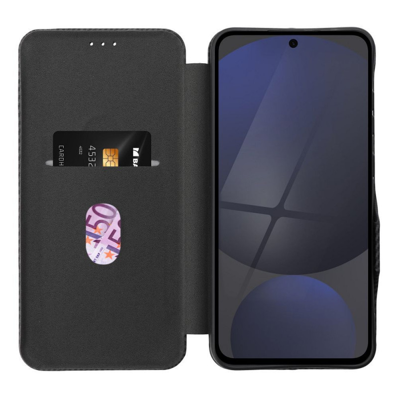 Peněženkové pouzdro FOLIO Side Magnet na XIAOMI Redmi A3 Elegantní, Karbonový vzor  Černý