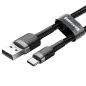 USB kabel Cafule Type C 3A 1M gray+black Černý