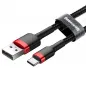 USB kabel Cafule Type C 3A red+red Černý