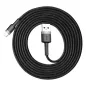 Cafule for iPhone Lightning 8-pin 2A 3 meter Gray+Black Bílý