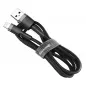 Cafule for iPhone Lightning 8-pin 2A 3 meter Gray+Black Bílý